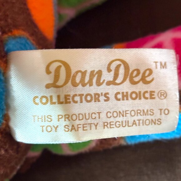 Dan Dee Sock Monkey Dog Plush Toy Peace signs Hippie Love 15" - Picture 5 of 9